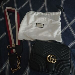 AUTHENTIC Gucci Black Quilted Leather Shoulder Bag